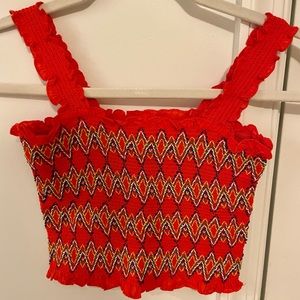 Forever 21 size S red/multicolored crop top